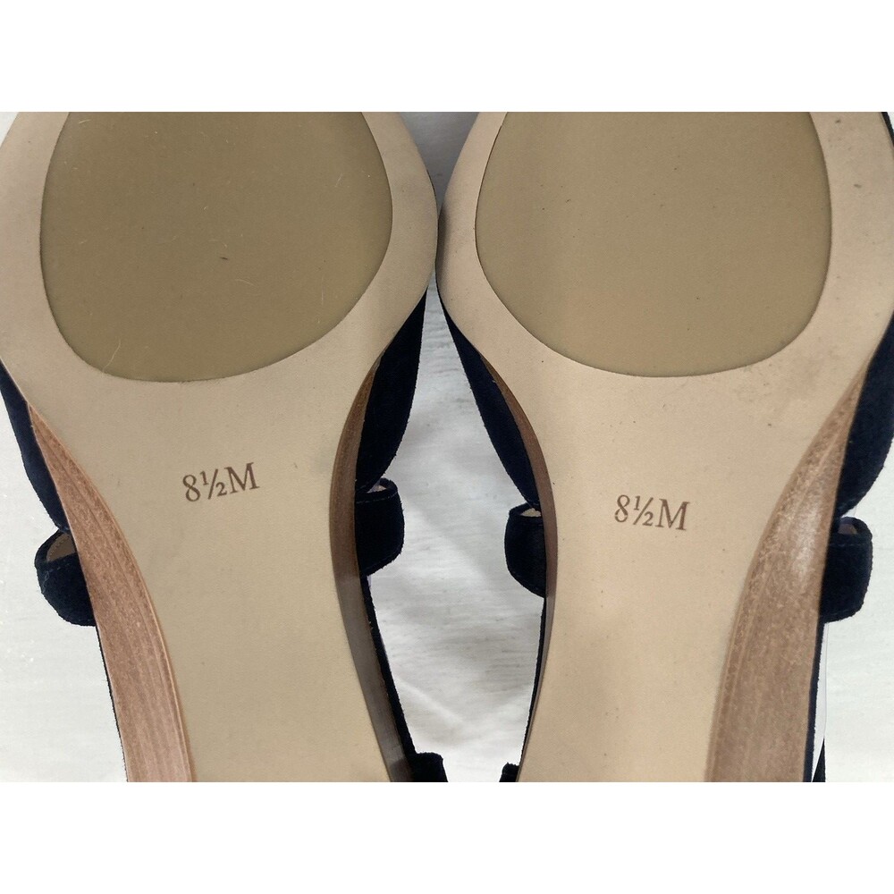 Talbots Wedge Heels Women’s 8.5M Indigo Blue Laney Criss Cross Preppy Shoes - Picture 7 of 10